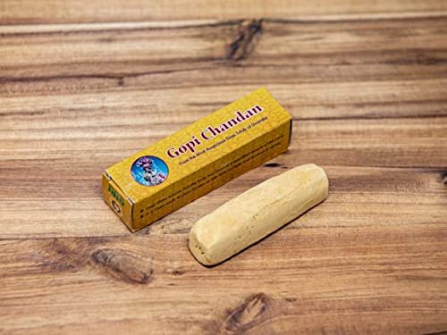 BhayaJi Original Natural Scented Gopi Chandan Tilak Forehead Tilak Stick (Yellow) Auspicious, scented, and sacred Tilak 100% pure, Spiritual things, Holy things, Hare Krishna (Set of 24)