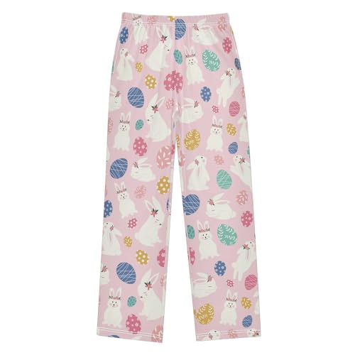 ZZXXB Bunny Eggs Boys Long Pants Soft Trousers Elastic Waist Kids Lounge Bottoms with Pockets S-XL