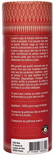 KHLA - Rode Kampot peper Premium IGP - 120 g - peperkorrels - verkregen uit biologische landbouw - Afbeelding 4