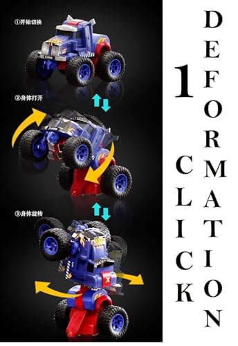 Image of SUPER TOY Remote Control Transform Car 360 Deformation RC Robot Truck One Click Convertible Racing Car for Kids Boys Birthday Gift