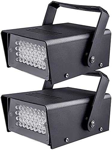 2 Pack 32 Led Strobe Lights for Parties, White Color Super Bright LED Stage Light High Bright Flashing Lights, White Party Strobe Light, Dj Disco Light Clubs Bars Strobe Light