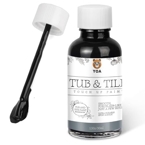 YOA Bathtub Tile Repair Paint, Black, 1.5 oz * 1