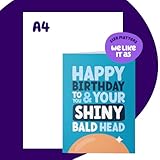 Rude Birthday Card for Him - Shiny Bald Head - Funny Birthday Card for Men - For Dad, Brother, Best Mate, Best Friend, Colleague - Image 4
