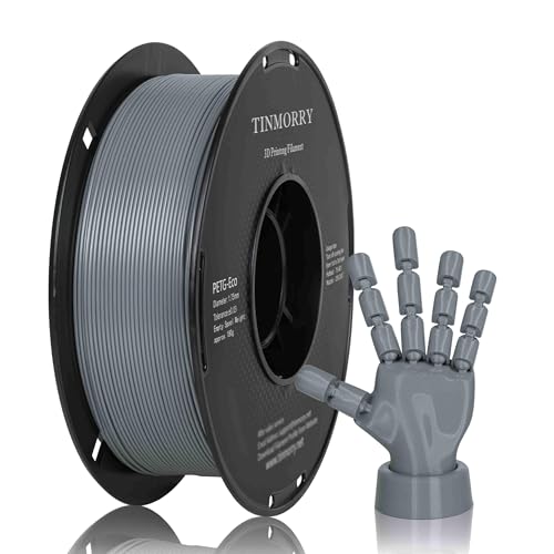 Image of TINMORRY PETG Filament 1.75, Rapid PETG-Eco 3D Printer Filament, Compatible with Most FDM 3D Printers, 1 KG 1 Spool, Grey