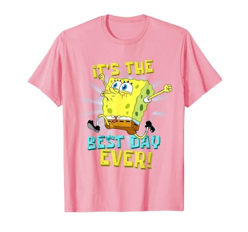 Spongebob It's The Best Day Ever! Birthday Kids Spongebob T-Shirt, Men, Pink, Small