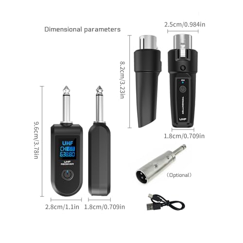 Adaptador de micrófono inalámbrico profesional de aleación de aluminio con receptor claro 2
