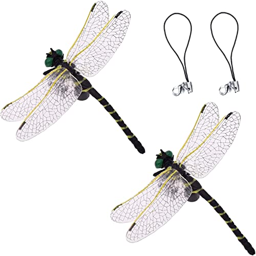 YFFSFDC 昆虫 蜻蛉 2匹セット 安全ピン付き 虫除け 動物模型 家 おもちゃ リアル インテリア 置物 塗装済 完成品 12cm級 無臭無毒、環境にも優しい