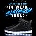 IGxx LED Shoes for Kids - Light Up Fashion High Top LED Lights Sneakers Glowing Black Little Kids 3