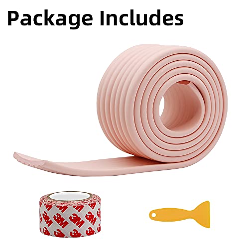 Skezn Extra-Wide Baby Proofing Edge Protector Guards Smooth 6.5Ft Baby Safety Foam Bumpers With Adhesive 3M Tape (Pink) #TOP7