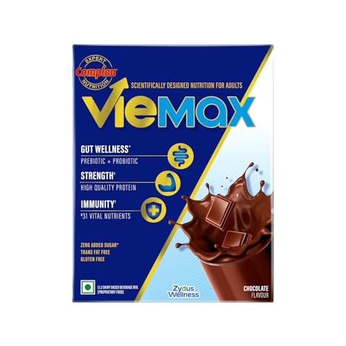 Image of Complan VieMax - Scientifically designed nutrition for Adults (Chocolate Flavour, 200g) | High Protein, Prebiotic, Probiotic for Strength, Gut Wellness, Immunity