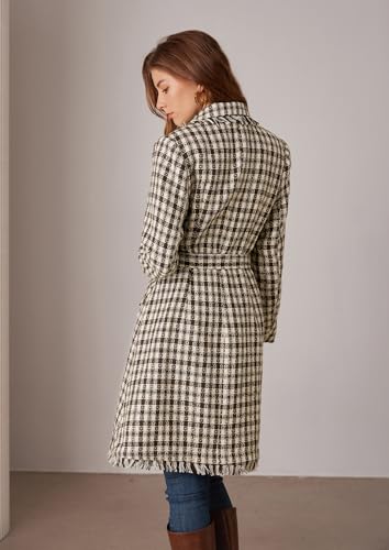 GRACE KARIN Trench Coat for Women 2024 Winter Coat Notch Lapel Double Breasted Thick A Line Pea Coat Jacket with Pockets4