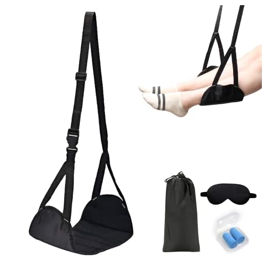 Airplane Footrest with Memory Foam Portable Travel Plane Leg Rest Foot Hammock Adjustable Height Travel Accessories Trian Home Office Relax Your Feet