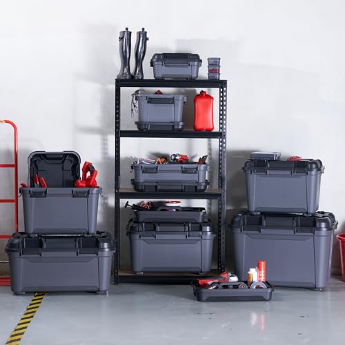 Kreher® Lagerbox Bunker Tough Aufbewahrungsbox mit Deckel und Silikondichtung (IP67/IPX7). Aus robustem Kunststoff in verschiedenen Größen. Ideal für feuchte Räume, Keller, Garage, Camping uvm. (55L)
