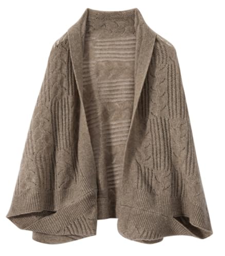 Women's Cashmere Shawl Wraps Hollw Knitted Sweater Open Front Poncho Cape Loose Cardigan Cloak with Bat Sleeves2