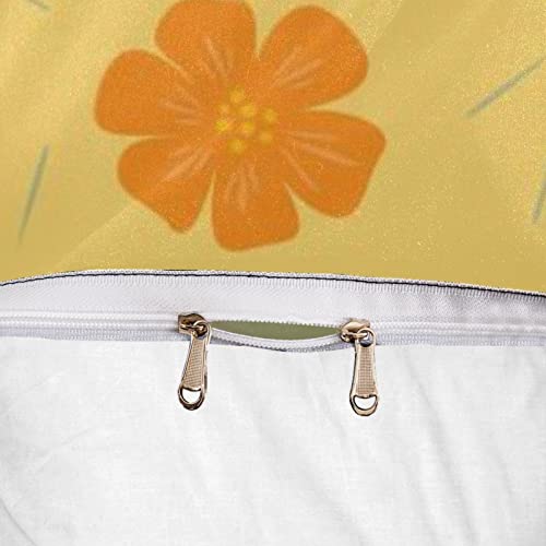 Linge de lit Sakura blanc orange comprenant housse de couette douce - 7
