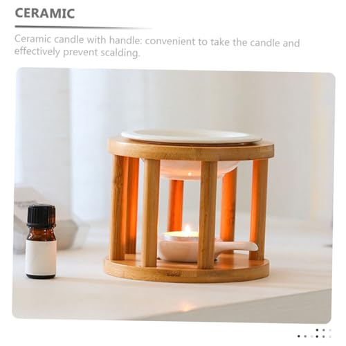 Difusor aromático eléctrico de cerámica y bambú Khaki miniatura 3