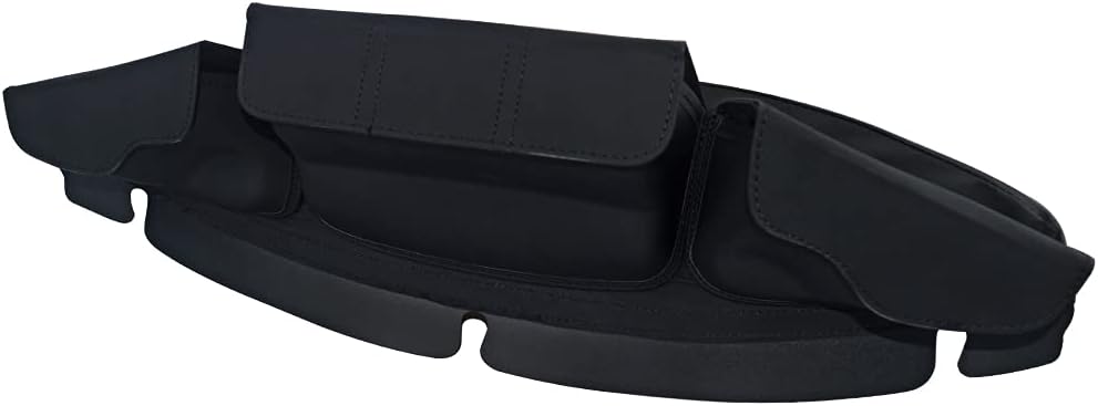 FOVPLUE Windshield Saddle，3 Pocket Saddle Batwing Fairing Pouch Windshield Bag for 2014-2021 Touring Glide Street Glide Electra Glide FLHX FLH, Black