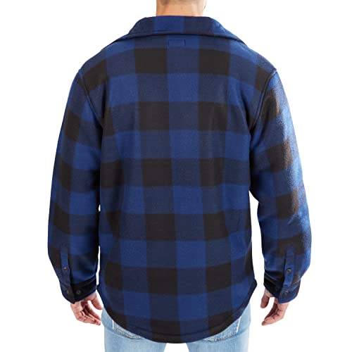 Image of Smith's Workwear Men's Sherpa-lined Plaid Fleece Shirt Jacket