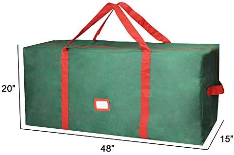 48" Christmas Tree Storage Bag Set with 30" Christmas Wreath Storage Bag Fits up to 7.5 ft Disassembled Artificial Christmas Tree, Durable Waterproof Material with Carry Handles and Zippered Closure