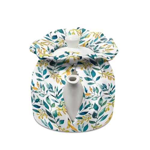 Image of Leave Tea Cosy for Teapots, Dustproof Insulated Tea Pot Protective Cover Kitchen Home Tea Pot Cover Insulation and Keep Warm, Tea Party Restaurant Decor
