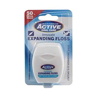 Beauty Formulas Active Oral Care Expanding Dental Floss with Mint Wax Fluoride, 50 Metre Size