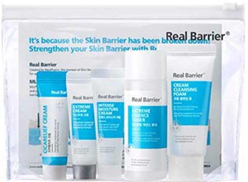 Real Barrier Facial Skin Care Set & Kit, Travel Size, Includes Face Cream, Essence Toner, Cleansing Foam (5 Piece)