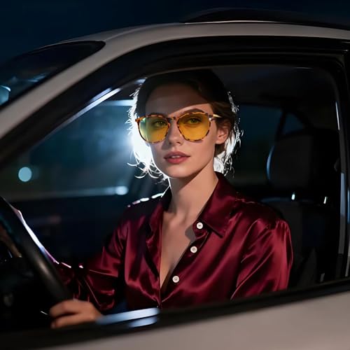 Image of HAOLOTA Night Vision Glasses for Driving Anti Glare, Polarized Nighttime Safety Glasses for Women Men UV400 Protection