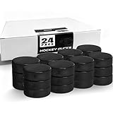 EALER Ice Hockey Pucks (24‑Pack) – Official Regulation 3″ Diameter × 1″ Thick, 6 oz – Junior...