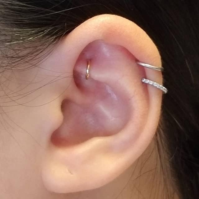 D.Bella Hinged Nose Rings Hoop 316L Surgical Steel Hypoallergenic Septum Ring Lip Ring Helix Cartilage Rook Earrings Body Piercing Jewelry 14G 16G 18G 20G, Diameter 5mm to 14mm - Image 4