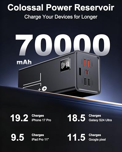 große Powerbank 70000mAh, 30W Externe Handyakkus Schnellladen – Ansicht 2