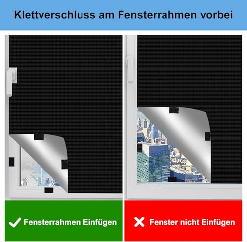 Fenster Verdunkelung - 300x145cm, MUTOUHE verdunklungsfolie für Fenster Verdunklungsrollo ohne Bohren, 100% Verdunklungsstoff Dachfenster Sonnenschutz Innen Rollo für Urlaub