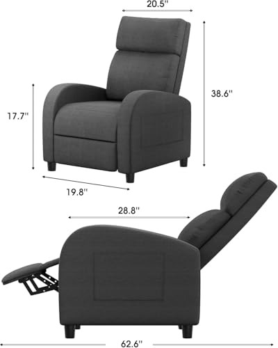 Image of Homall Recliner Chair, Recliner Sofa Fabric for Adults, Grey Recliners