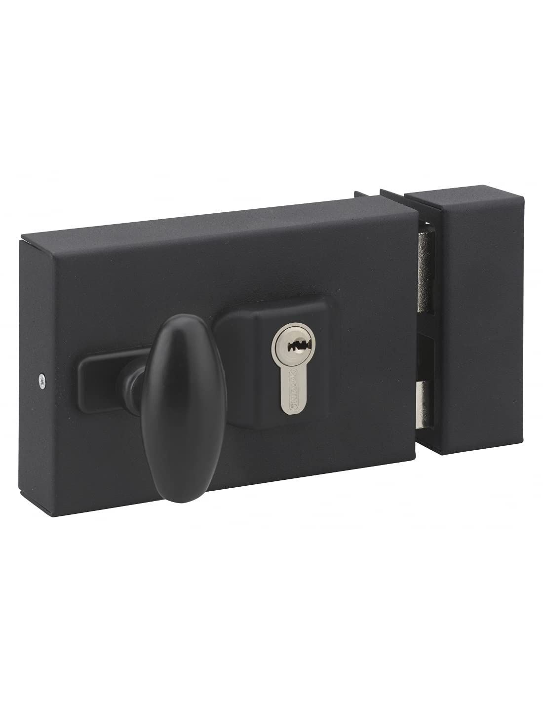 THIRARD - Boitier de Serrure en Applique Double Entrée à Fouillot - Réversible - Axe Réglable 50 à 60 mm - 144 x 93 mm - Noir - Coffre Acier - Pêne Dormant Sécurité Renforcée | Boîtier de serrure Universelle - Thirard - Entraxe de fixation réglable - Noir