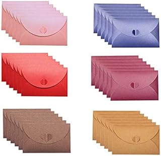 Globaldream Gift Card Envelopes 36 Pieces Handmade Mini Gift Card Envelopes Holders Cute Post Card Heart Clasp for Christmas Valentines Gift Cute Envelope for DIY Wedding Birthday Party