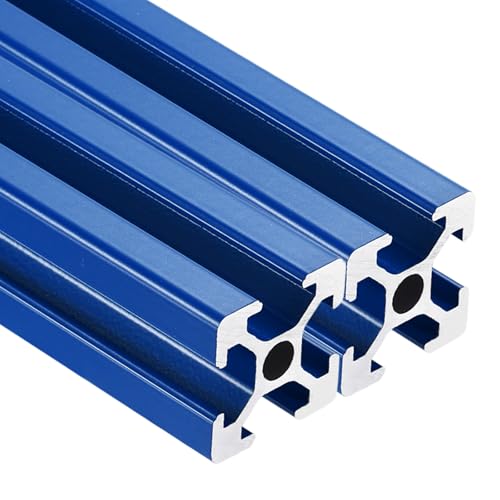 sourcing map 2Pcs 450mm 2020 Aluminum Extrusion Profile, European Standard Anodized Linear Rail for 3D Printer Part, CNC