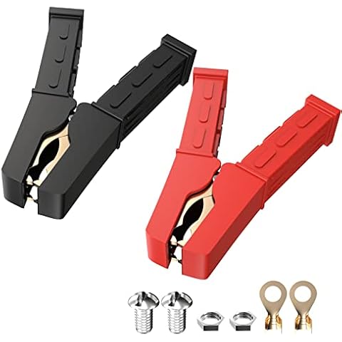 Goupchn Heavy Duty Crocodile Clamps Pure Copper 500A Car Battery Charger Clamps 2PCS Power Replacement Battery Alligator Clips Jumper Cable Clamps Welder Clips for Car Automotive Vehicle Boat Cover