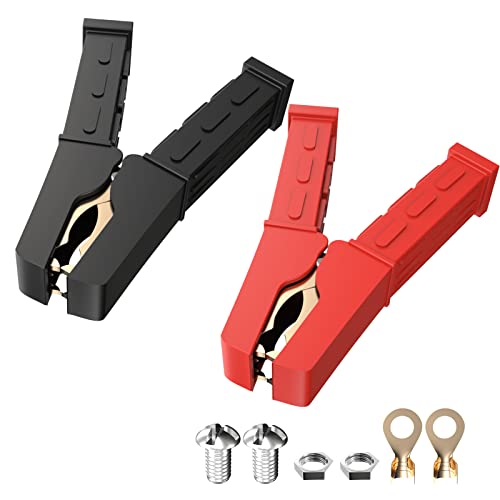 Goupchn Heavy Duty Crocodile Clamps Pure Copper 500A Car Battery Charger - 2PCS Power Replacement...