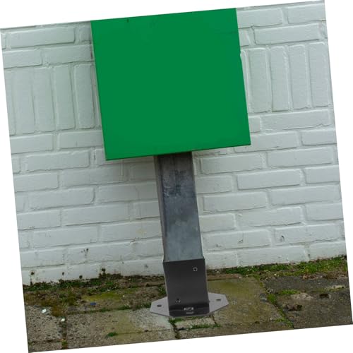Protector de poste de buzón UKCOCO en acero negro para base de madera 4
