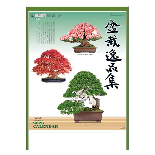 Japanese Calendar 2026 - Artistic Bonsai, 17' x 24' Monthly Wall, Made in Japan Todan TD-665