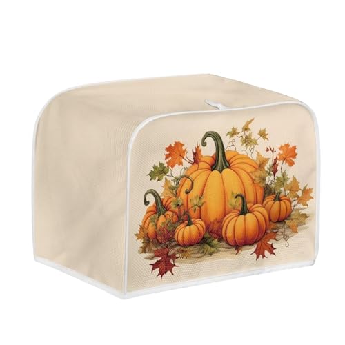 Image of Toaster Cover Kitchen Bakeware Protector Fits for Most Standard 4 Slice Toasters, Keep Toaster Free From Dust And Fingerprint Oven Dustproof Cover, Pumpkin Fall Leaf