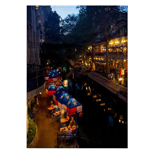 3dRose San Antonio Riverwalk Dusk Towels (twl-190194-2)