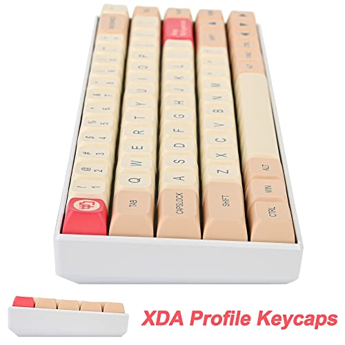 Image of Fogruaden PBT Keycaps 139 Keys Soymilk Keycap Set Dye-Sublimation Custom Keycaps XDA Profile Cute Keycap for Mechanical Keyboard