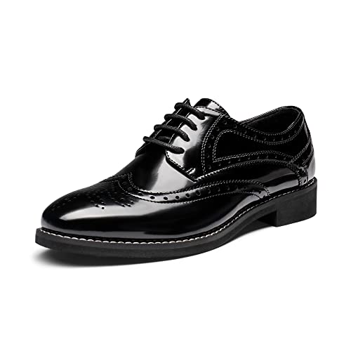 Bruno Marc Women's Classic Oxfords Lace Up Business Formal Wingtip Brogue Dress Shoes 11 Bright Black