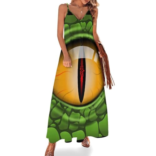Robe longue d'été sans manches col V motif original femme