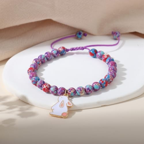 Image of enasal Easter Basket Stuffers for Teens Girls, Nature Stone Easter Gifts Cross Bracelet, Christian Gifts Inspirational Jewelry