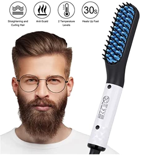Touisedgi Beard Straightener Comb Faster Heated Ionic Beard Straightening Comb Electric Portable Men's Hair Styling Brush Gift For Dad #TOP5