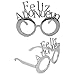 Carnavalife Feliz Año Nuevo Gafas Metálicas Elegantes para Fiesta de Disfraces Celebración Favor de Fiesta 2020 Decoraciones de Fiesta de Nochevieja Accesorios de Fotografía (Plata*1par)