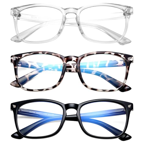 Image of Hycredi Kids Blue Light Blocking Glasses for Boys & Girls, Square Frame | Lightweight Eyewear For Daily Screen Time, Ideal For Computers, Gaming, Tablets And Phones With Comfortable Lenses