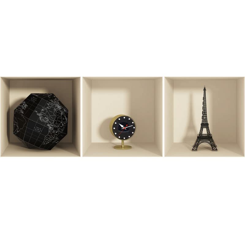Sticker mural autocollant effet 3D monde et horloge : pose rapide et relief garanti