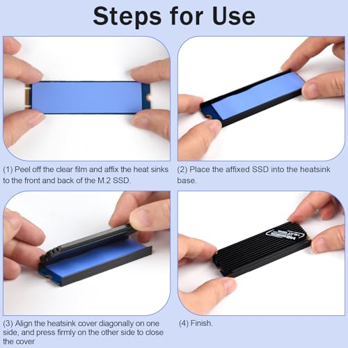 ASTARON Disipador Térmico M.2 SSD 2280 Thin Cooler con Nano Almohadillas Térmicas (0.5mm-1mm) Disipador Térmico NVME M2 de Doble Cara para PC/PS5/Portátiles de Juego (Rojo) - imagen 7